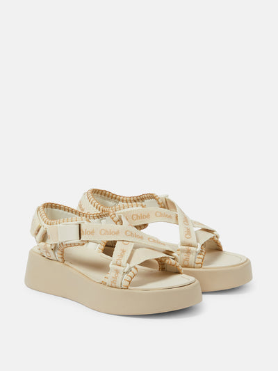 Chloé Mila logo platform sandals at Collagerie