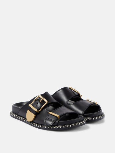 Chloé Rebecca leather slides at Collagerie