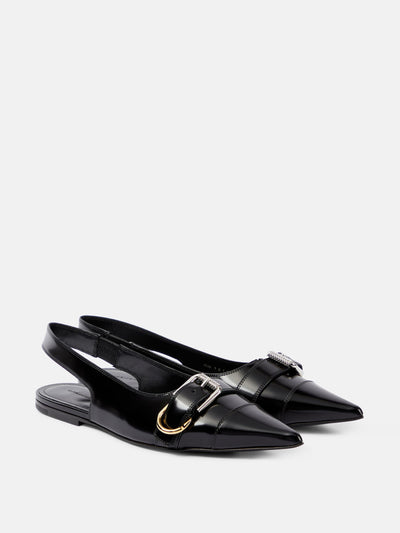 Givenchy Voyou leather slingback flats at Collagerie