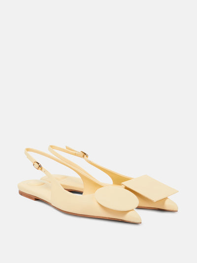 Jacquemus Les Slingbacks Duelo Plates leather slingback flats at Collagerie