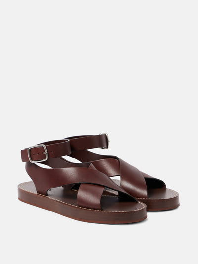 Loro Piana Sumie leather sandals at Collagerie