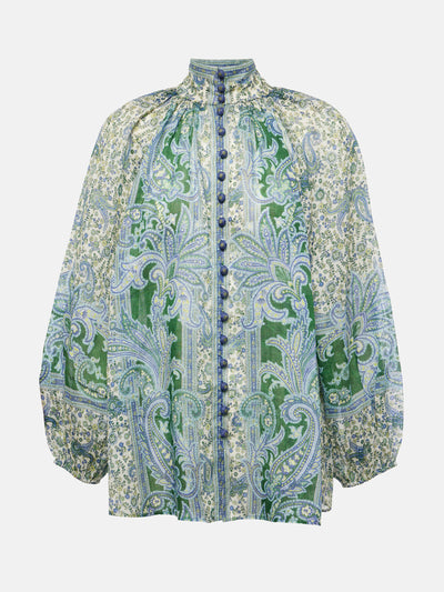 Zimmermann Ottie paisley ramie blouse at Collagerie