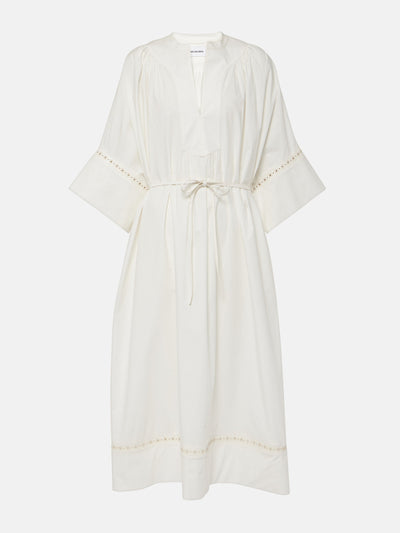 Yves Salomon Belted cotton-blend maxi dress at Collagerie