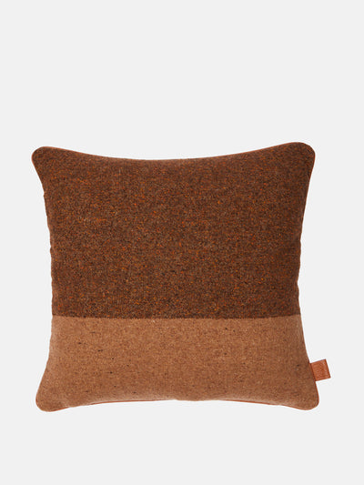 Loewe Brown striped wool and linen-blend cushion at Collagerie