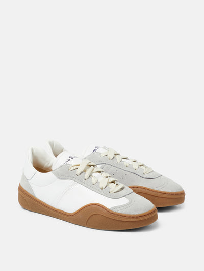 Acne Studios Suede-trimmed leather sneakers at Collagerie
