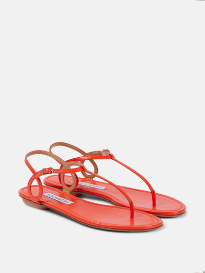 Aquazzura Almost Bare leather thong sandals at Collagerie