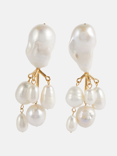 Jil Sander Baroque pearl earrings at Collagerie