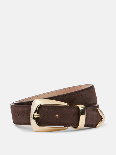 Khaite Benny suede belt at Collagerie