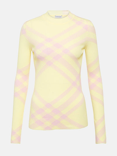 Burberry Burberry Check wool-blend top at Collagerie