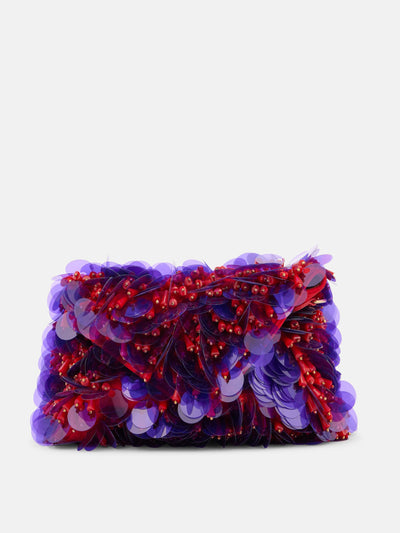 Dries Van Noten Sequined leather-lined satin shoulder bag at Collagerie