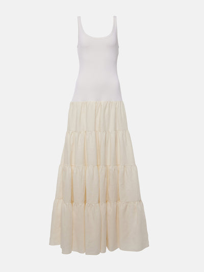 Gabriela Hearst Pozas tiered linen maxi dress at Collagerie