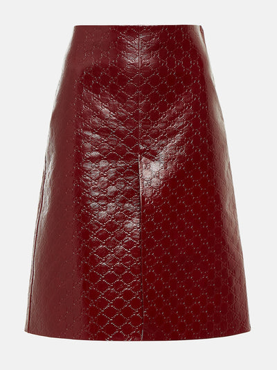 Gucci GG embossed leather midi skirt at Collagerie