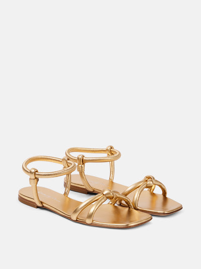 Gianvito Rossi Juno 05 metallic leather sandals at Collagerie