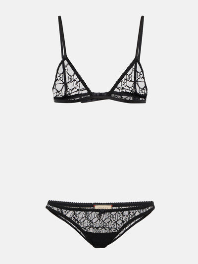 Gucci GG tulle bra and underwear set at Collagerie