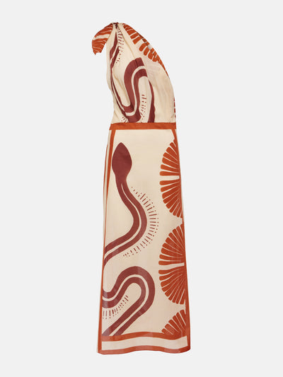 Johanna Ortiz One-shoulder printed cotton midi dress at Collagerie