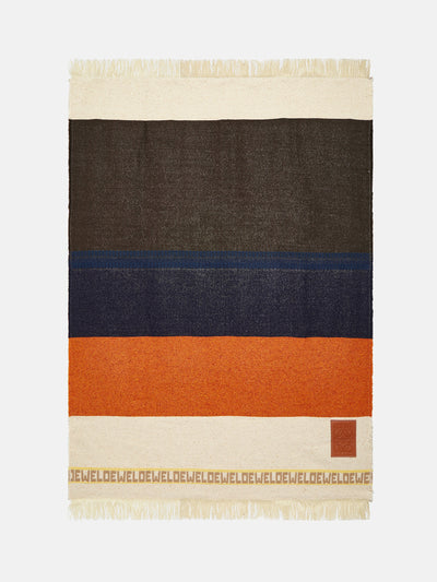 Loewe Striped wool and linen-blend blanket at Collagerie