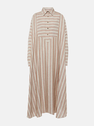 Loro Piana Striped linen and silk kaftan at Collagerie