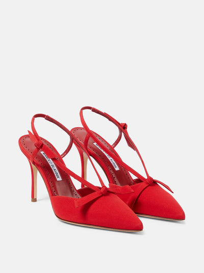 Manolo Blahnik Corintia bow-detail slingback pumps at Collagerie