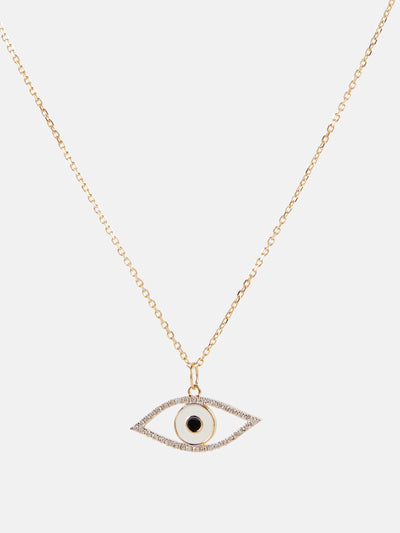 Mateo Eye of Protection 14kt gold necklace with diamonds at Collagerie