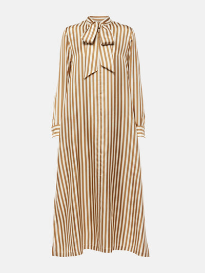 Max Mara Faesite striped silk twill maxi dress at Collagerie