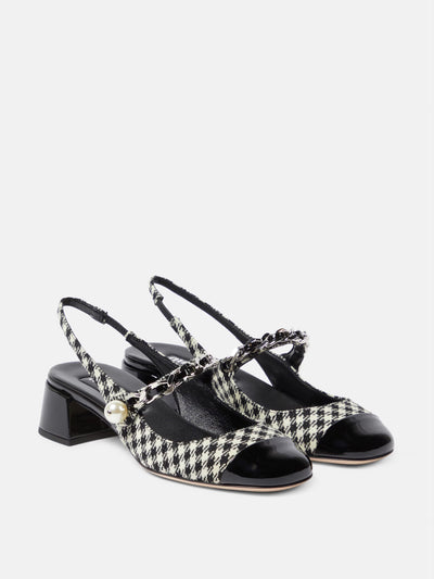 Miu Miu Gingham slingback pumps at Collagerie