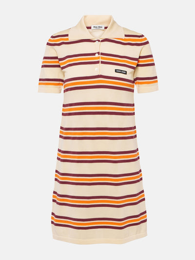 Miu Miu Striped cotton and silk minidress at Collagerie