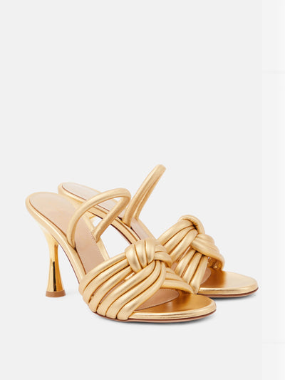 Gianvito Rossi Ottavia metallic leather sandals at Collagerie