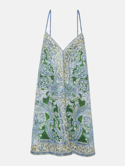 Zimmermann Ottie Swing paisley linen minidress at Collagerie