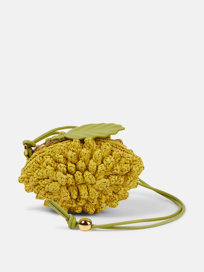 Loewe Paula'S Ibiza Lemon raffia coin case at Collagerie