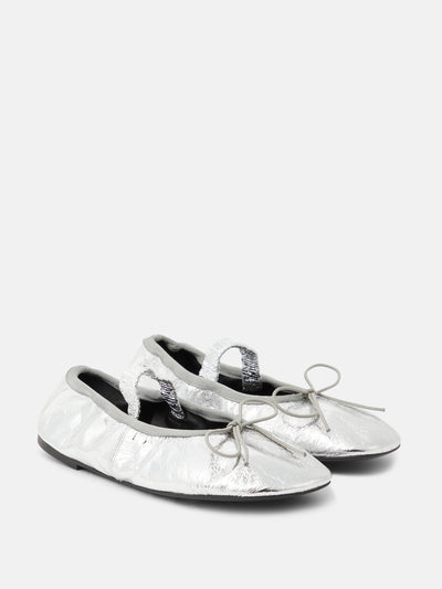 Proenza Schouler Metallic leather ballet flats at Collagerie