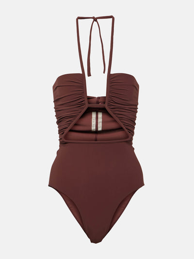 Rick Owens Halterneck cutout swimsuit at Collagerie