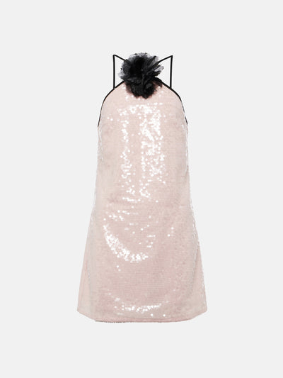 Self-Portrait Sequined halterneck minidress at Collagerie