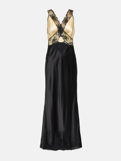Sir Aries lace-trimmed cutout silk maxi dress at Collagerie