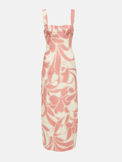 Sir Belletto printed linen midi dress at Collagerie