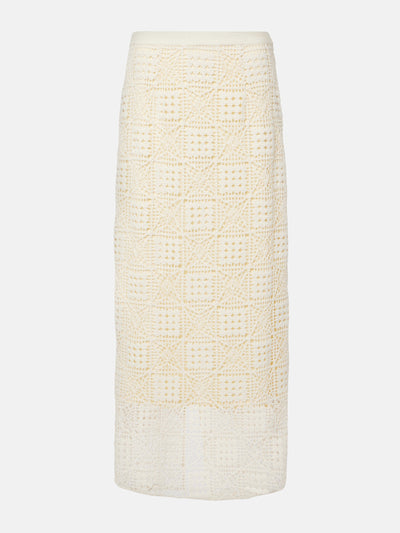 Sir Rayure crochet cotton maxi skirt at Collagerie