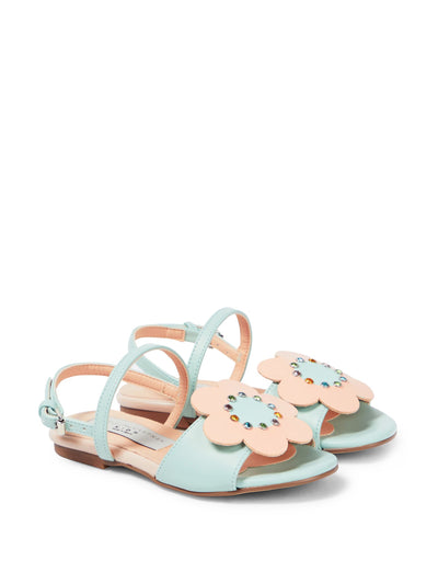 Stella Mccartney Kids Floral-appliqué faux leather sandals at Collagerie