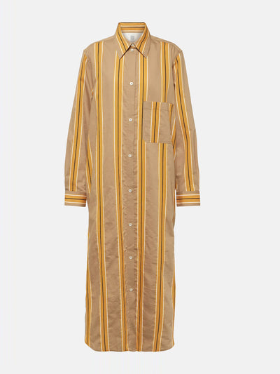 Totême Jacquard striped cotton-blend shirt dress at Collagerie