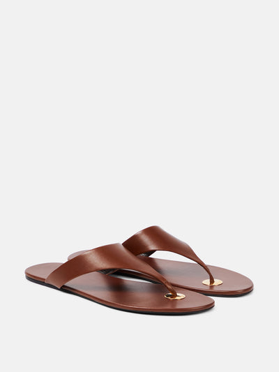 Saint Laurent Kouros leather thong sandals at Collagerie