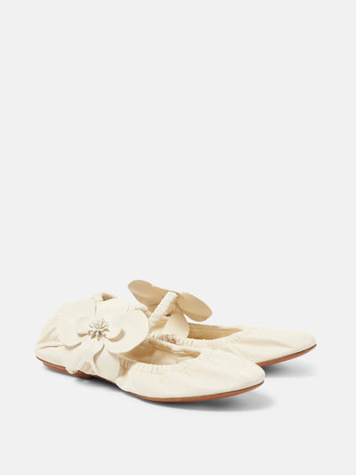 Zimmermann Orchid leather ballet flats at Collagerie