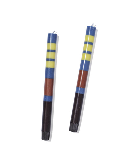 British Colour Standard Striped dinner candles at Collagerie