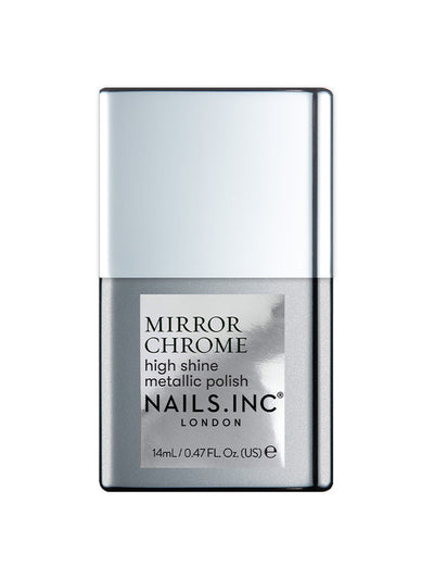 Nails Inc Silver Served Mirror Chrome nail polish at Collagerie