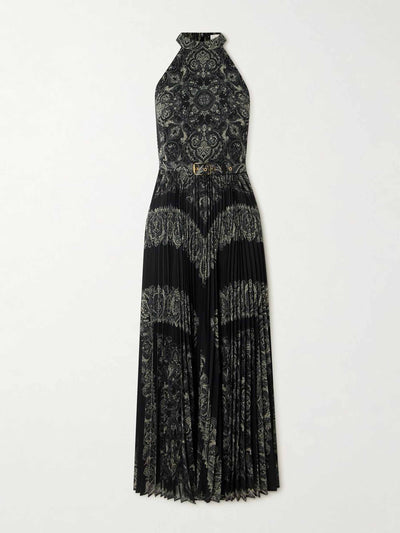 Zimmermann Sunray belted pleated paisley-print recycled georgette midi dress at Collagerie