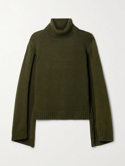 Monse Cutout merino wool-blend turtleneck sweater at Collagerie