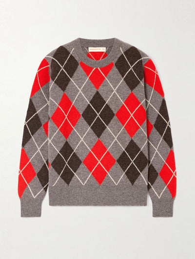 &Daughter Argyle checked wool sweater at Collagerie