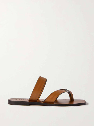 A Emery Brown leather slides at Collagerie