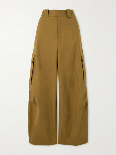 A.L.C. Cotton-blend wide-leg cargo pants in Mustard at Collagerie