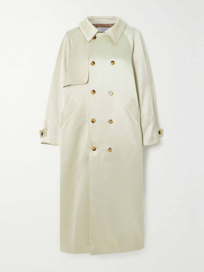 Abadia Double-breasted satin-twill trench coat at Collagerie