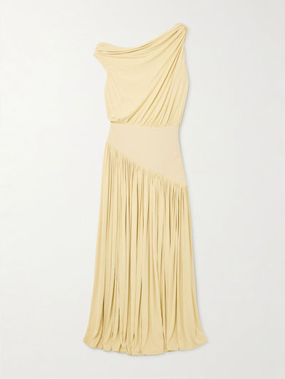 Abadia Gwen asymmetric draped jersey-trimmed stretch-bamboo maxi dress at Collagerie