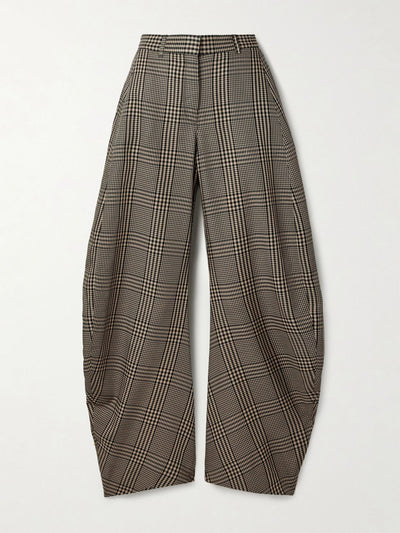 Acne Studios Checked woven barrel-leg pants at Collagerie