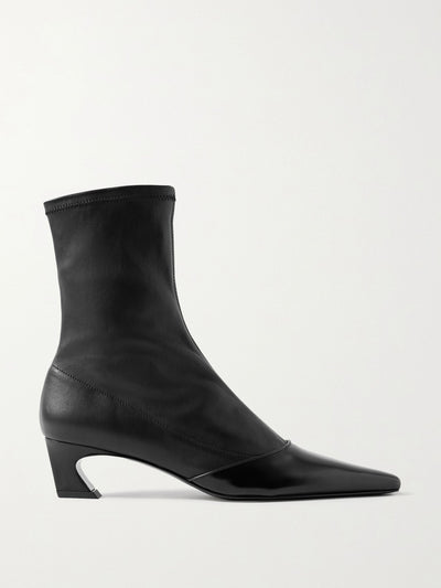 Acne Studios Patent-trimmed leather ankle boots at Collagerie